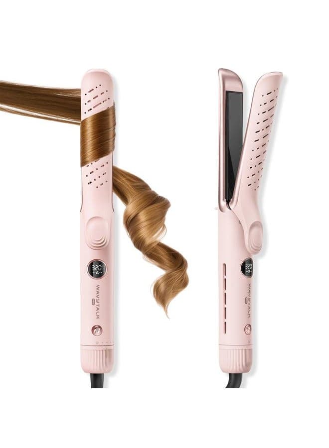 Wavytalk Airflow Styler Whirlwind Curl, Hair Straightener and Curler 2 in 1, Upgraded Curling Iron & Flat Iron Achieve One Pass Curl, Less Damage to Hair