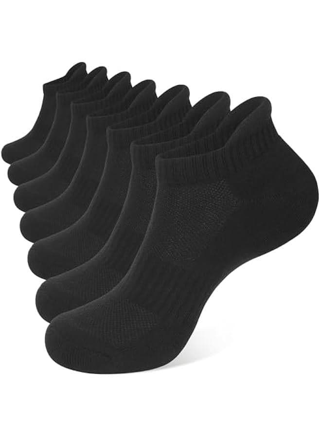 7 Pairs Ankle Trainer Socks Cushioned Sports Socks for Men Non-slip Tab Cotton Breathable Low Cut Athletic Running Socks