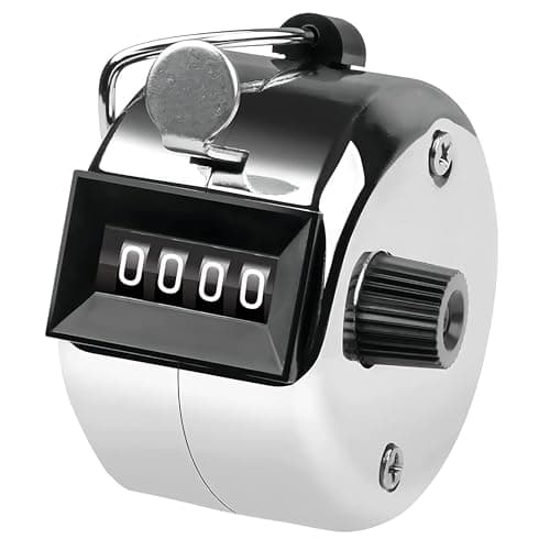 GLUN® Tally Counter, 4-Digit Metal Hand Finger Counter for Jaap Counter, Tasbeeh Counter, Counting, Knitting, Coaching Golf, Lap, Fishing (Pack of 1)