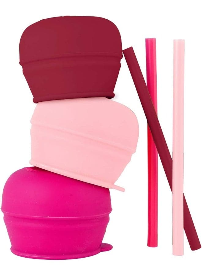 Boon SNUG Straw Lids, Assorted Colors (Pack of 3)