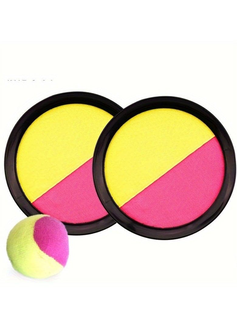Sticky Ball Catch Game Set - 19cm Colorful Suction Cup Fly Discs | Best Interactive Toy for Kids | Indoor/Outdoor Family Fun Activity | School Playground Backyard Game (Yellow+Red)