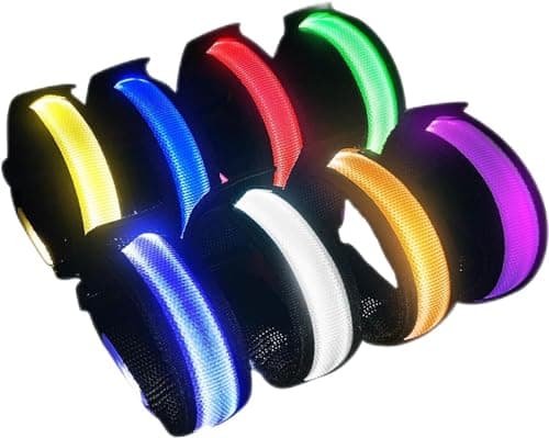 KIRALUMI 8 PCS LED Glow Bracelets Light Up Wristbands Halloween Glow in The Dark Party Bracelets Favors Supplies for Christmas Concerts Festivals Game Prizes Sports Rave AccessoriesBlackCS