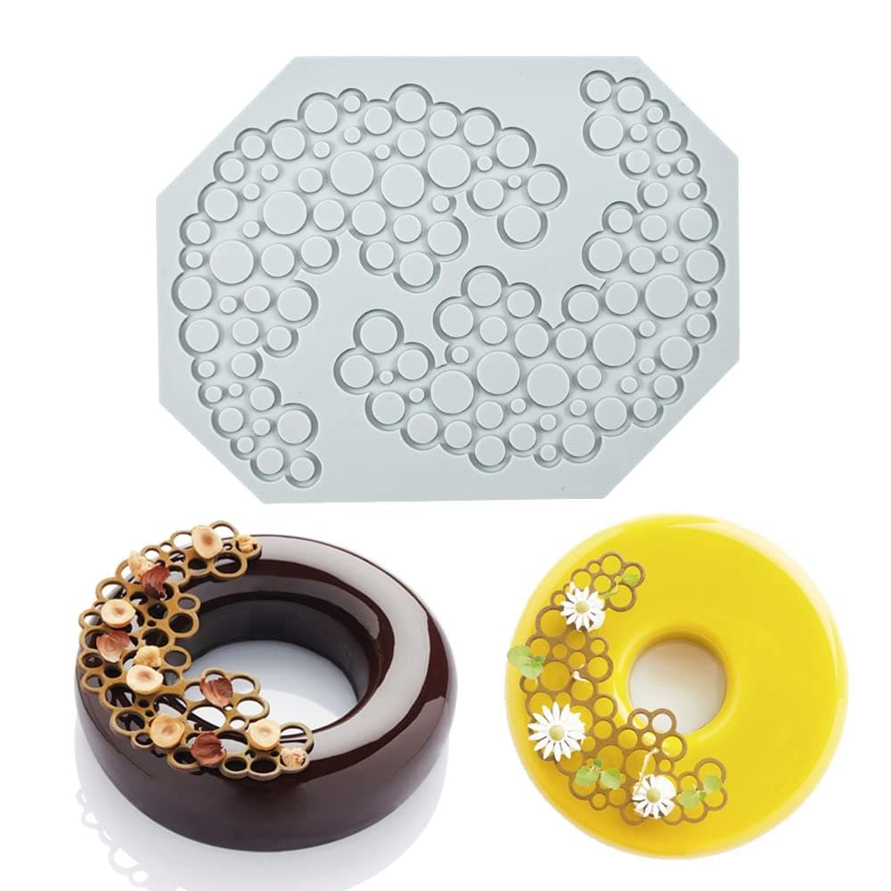 Hollow Leaf Silicone Molds Lover Heart Chocolate Molds Geometry 3D Silicone Mould Chocolate Candy Leaf Mold Sugar Craft Cake Decoration Cupcake Top G_Circle_74 56 012inch