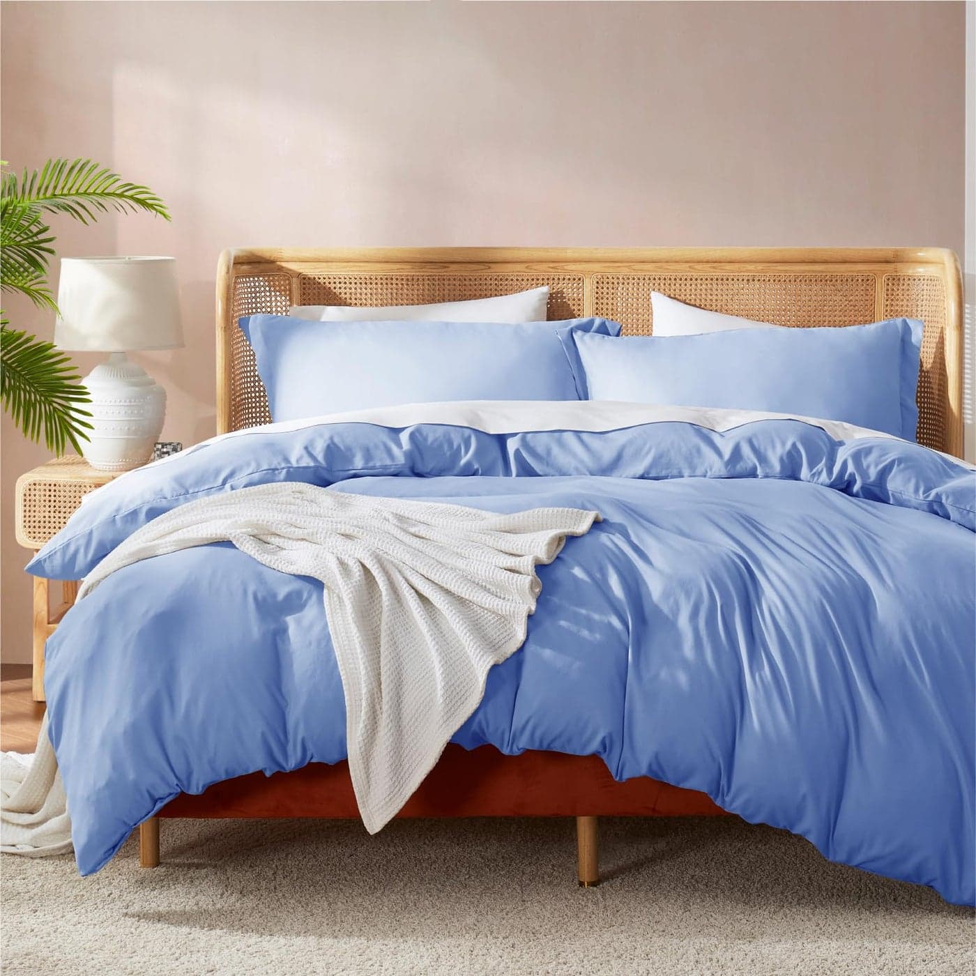 Nestl Twin Duvet Cover Set Soft Double Brushed Calm Blue Duvet Cover TwinTwin XL 2 Piece with Button Closure 1 Duvet Cover 68x90 inches and 1 Pillow Sham