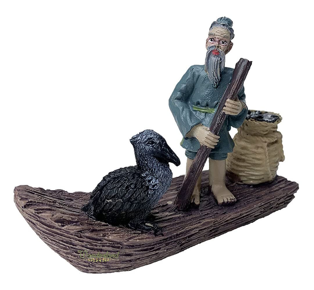 Wonderland Fisherman Boat with Bird Miniature Fairy Garden Toys, Miniature Garden Decorations, mini Garden Accessories, Garden Decor, Home Decoration