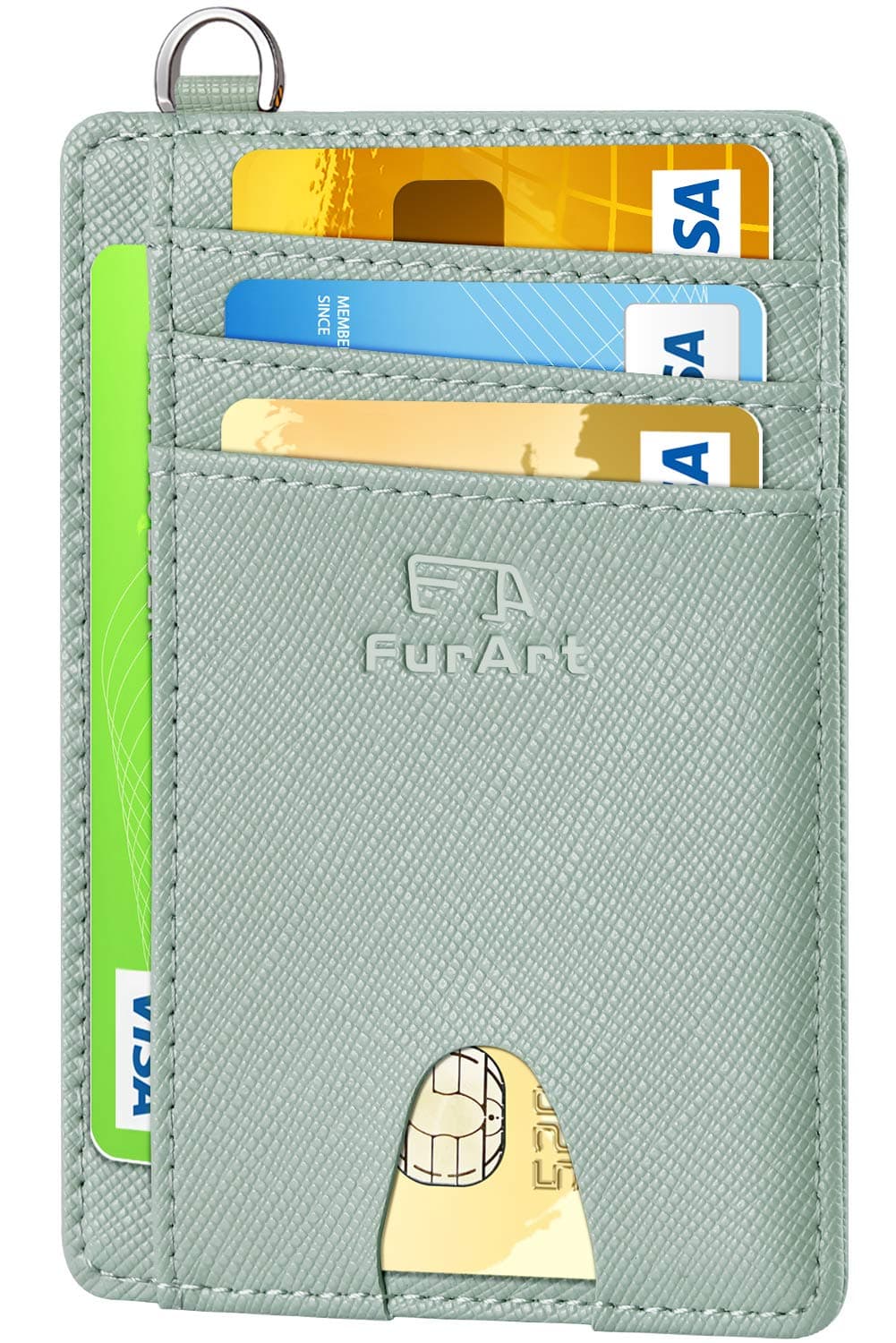 FurArt Slim Minimalist Wallet, Front Pocket Wallets, RFID Blocking, Credit Card Holder for Men-Seaweed