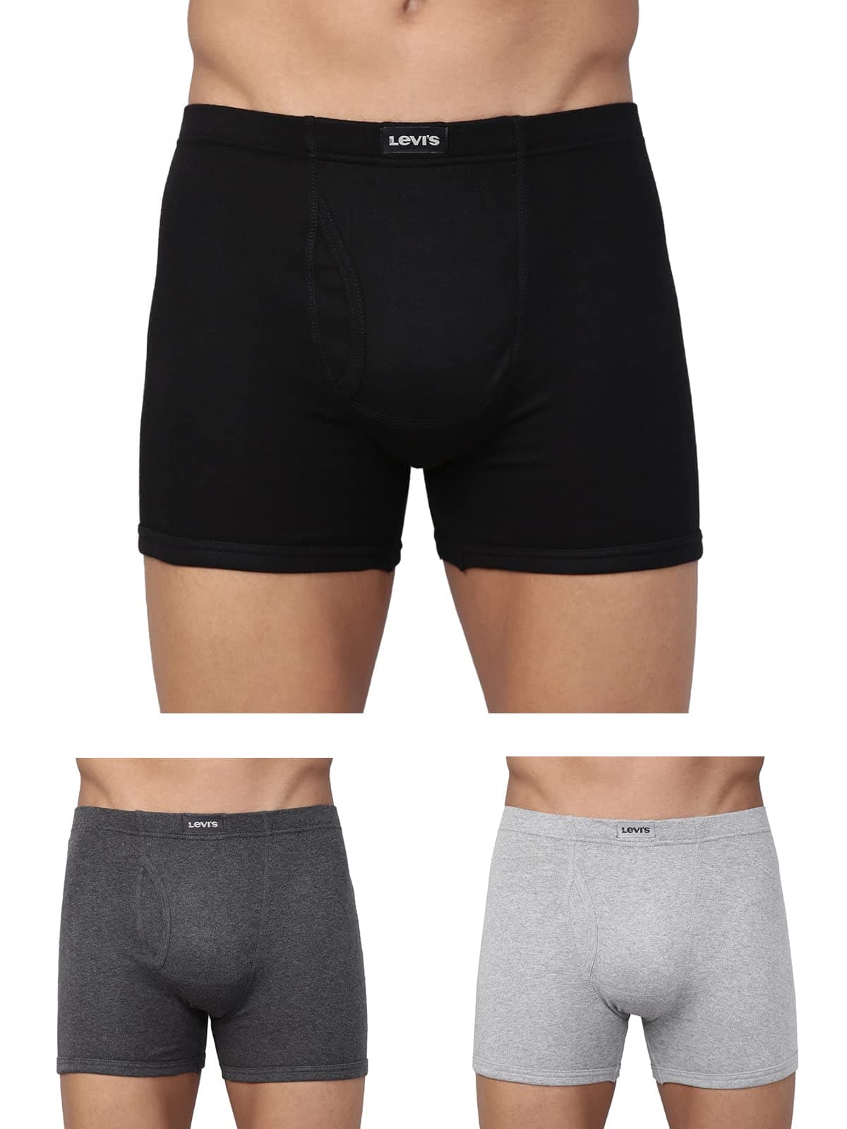 Levi's Men's Solid Boxer Briefs Asoorted Color Pack of 3 Assorted
