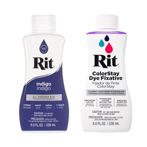 Rit Dye 8 Oz Liquid Fabric Dye for Clothing Dcor and Crafts Indigo with Color Fixative