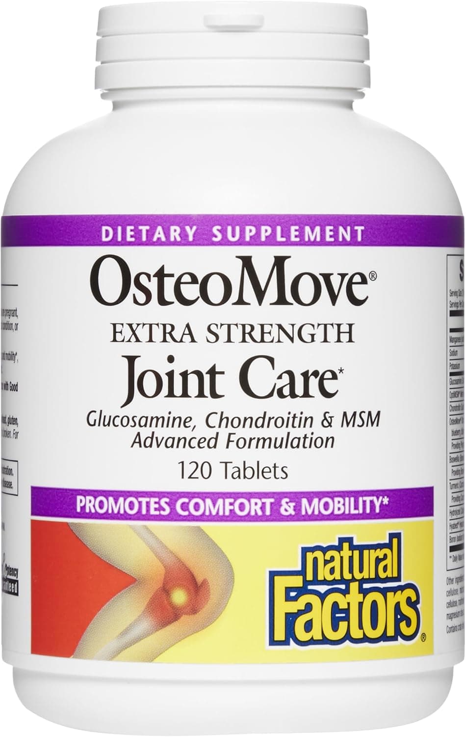 Natural Factors OsteoMove Joint Care Extra Strength Support for Joint and Bone Health NonGMO 120 tablets 60 servings