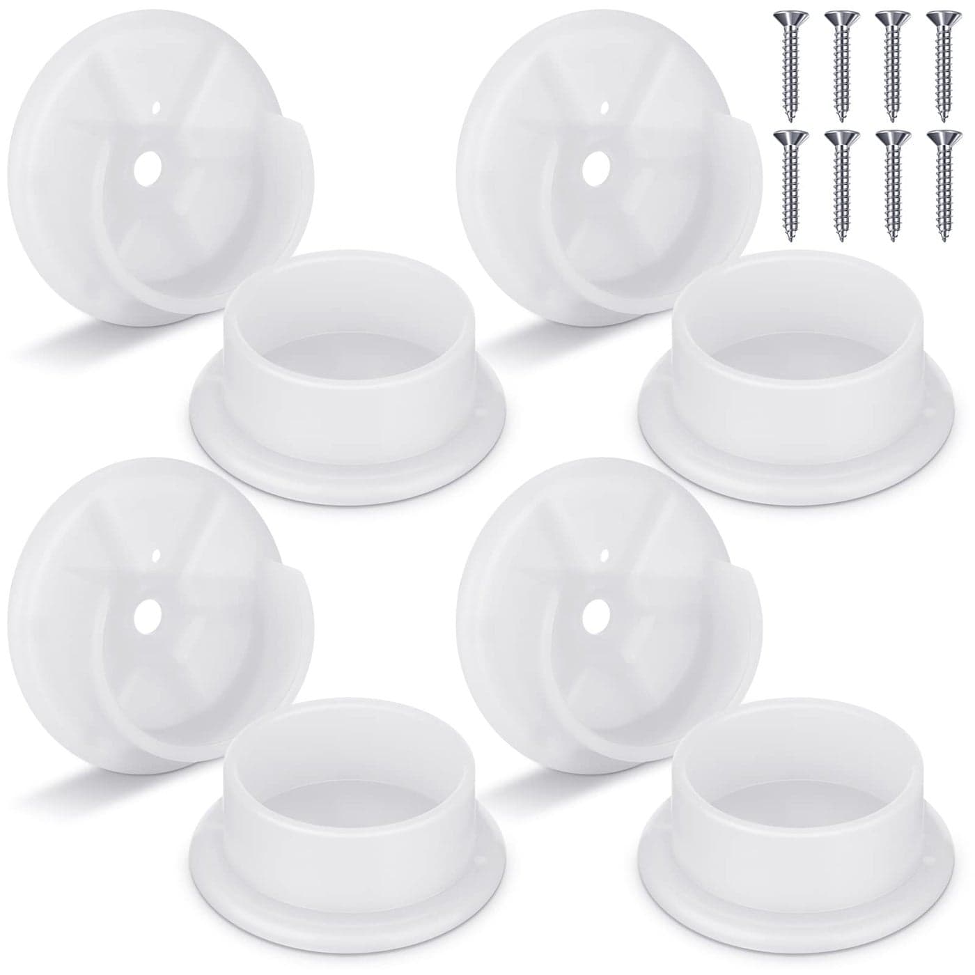 Amyhill Plastic Closet Pole Socket White Closet Rod Holders Rod Bracket Shower Holders Wardrobe Tube Support for Bathroom Curtain Clothing Store 138 Inch8 Pcs