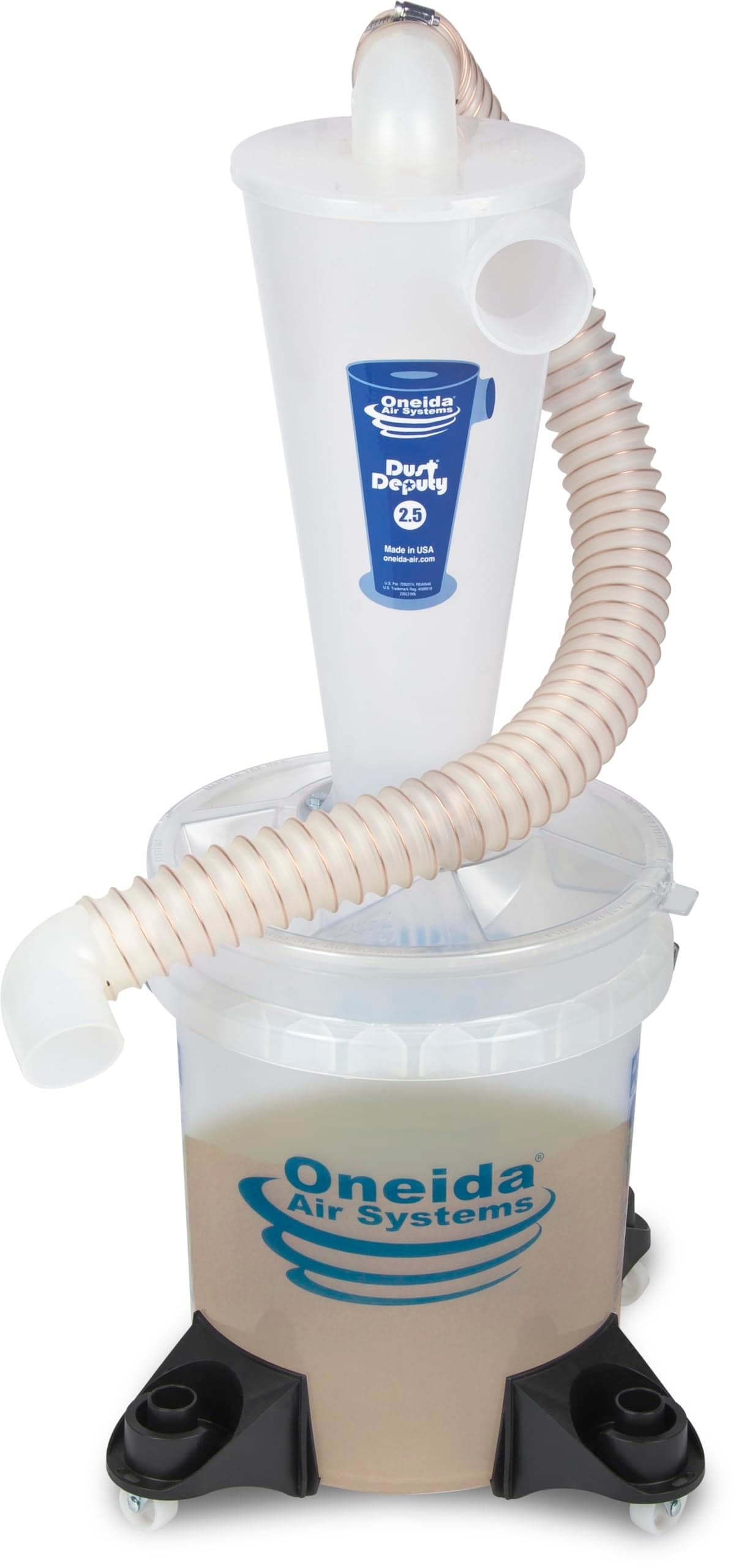 Oneida Air Systems Dust Collector Cyclone Separator Kit w Clear Bucket 25 Deluxe 5Gal Portable Cyclone Machine for Wet and Dry Shop Vacuums