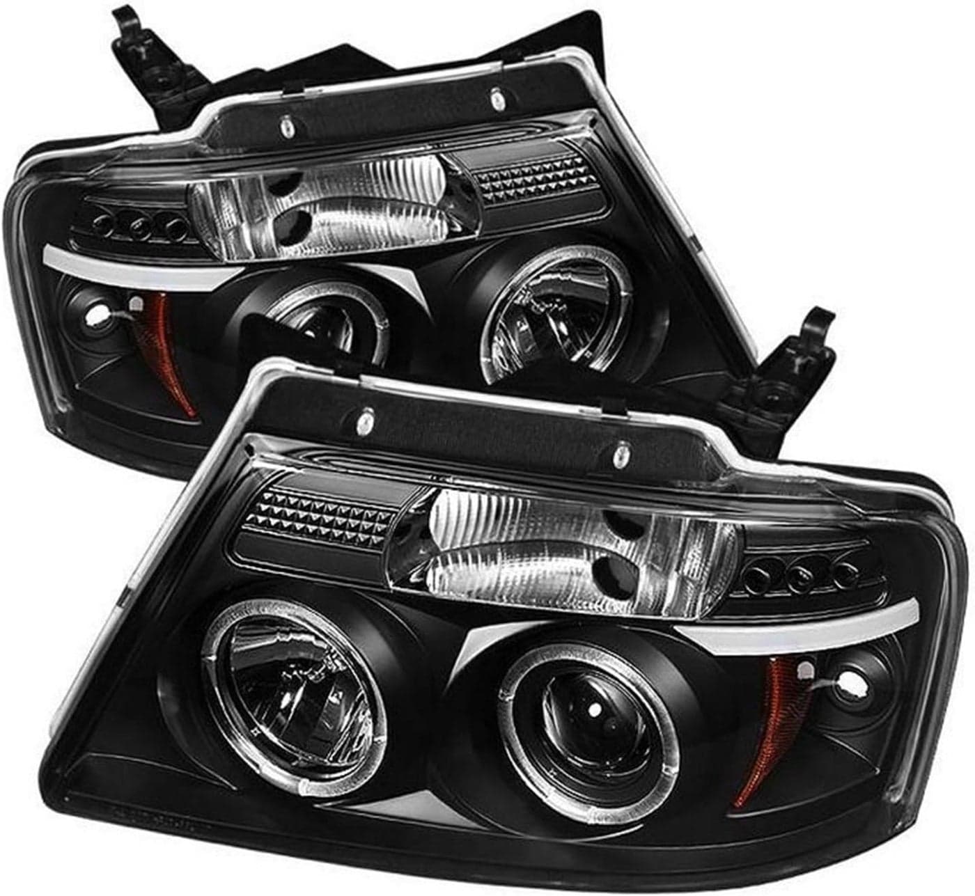 Spyder 5010209 Projector Headlights for Ford F150 (2004-2008) - LED Halo - Black