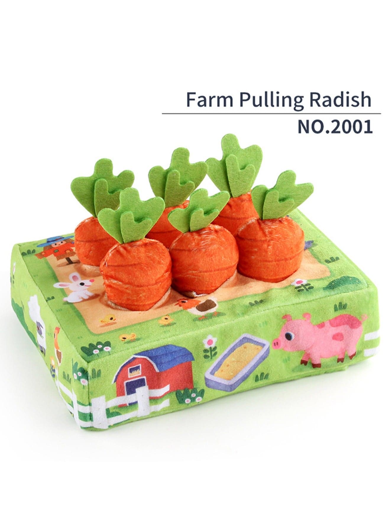 Early Childhood Education Simulation Toy For Pulling Carrots, Tear-Resistant, For Babies Aged 0 to 3 Years Old To Train Their Hands on Animal Color Cognition (Pulling Carrots On The Farm)