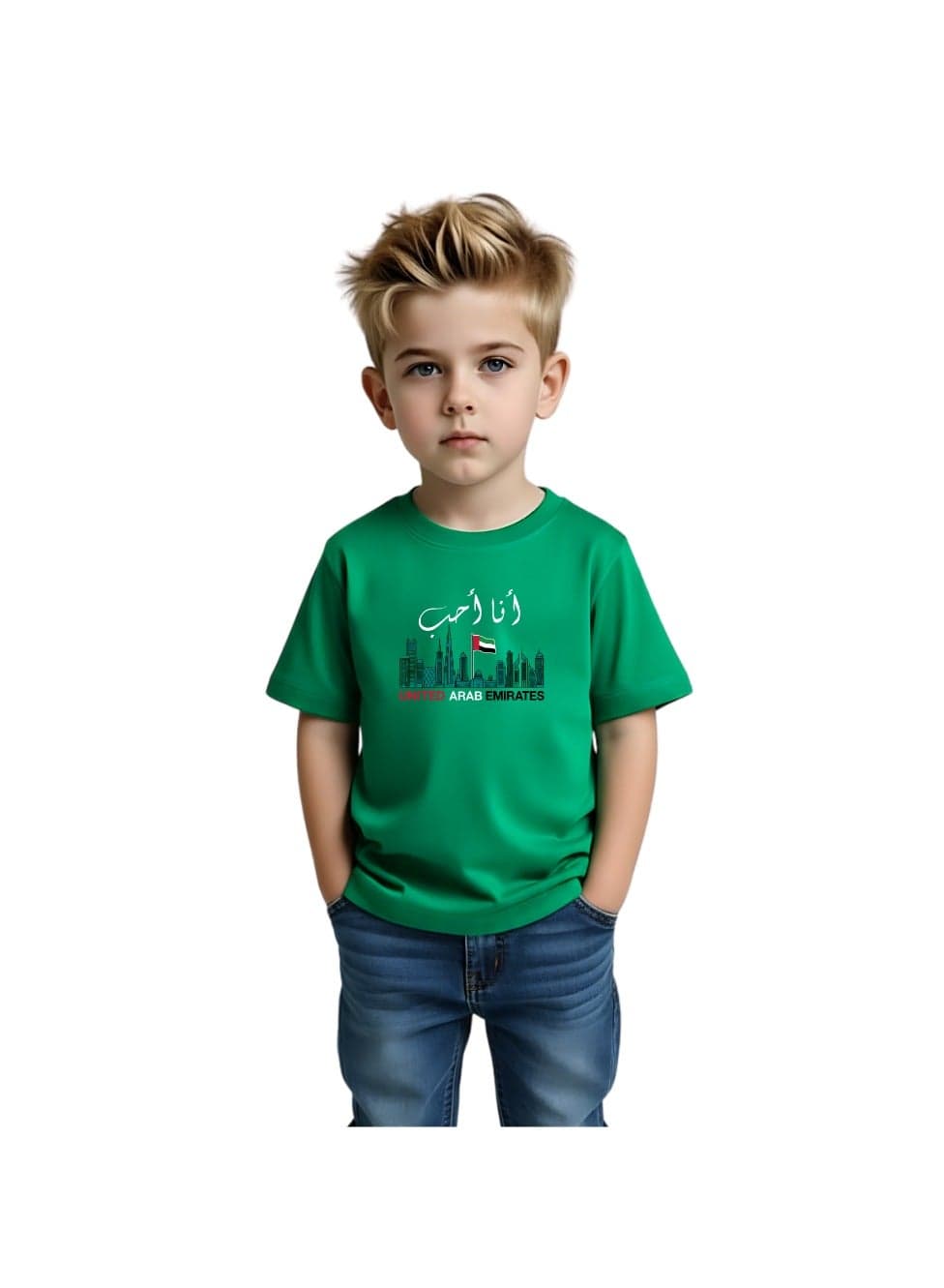 UAE Celebrating National Day Printed Kids Round Neck T-Shirt for Boys