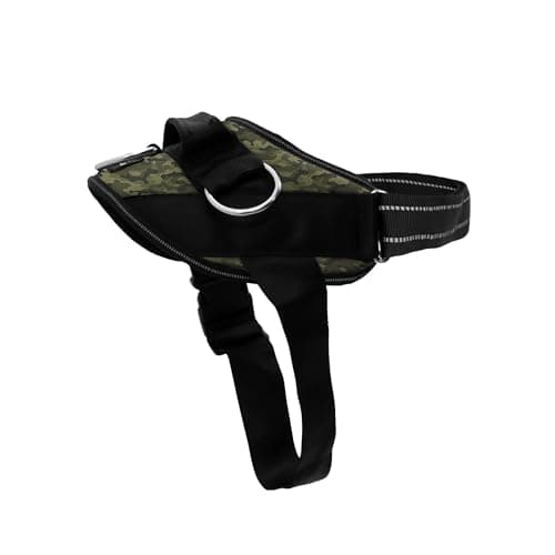 ShawnCo Essential Dog Harness, No-Pull Pet Vest with 3 Leash Clips, No Choke, Reflective, Adjustable and Padded, for Easy Walking and Training for Small, Medium and Large Dogs (Military Camo, L)