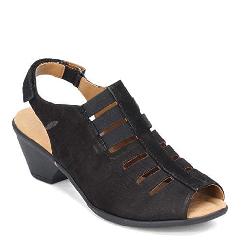 Comfortiva Women's Faye Shoes Heeled Sandal, Black Otago Nubuck, 8 Narrow