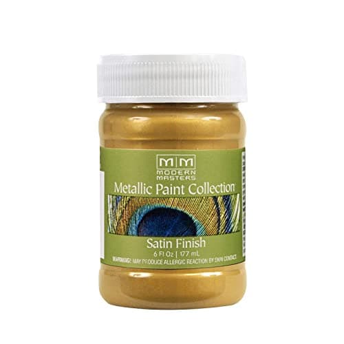 6 oz Modern Masters ME701 Rich Gold Metallic Paint Collection, Satin Water-Based Decorative Metallic Paint