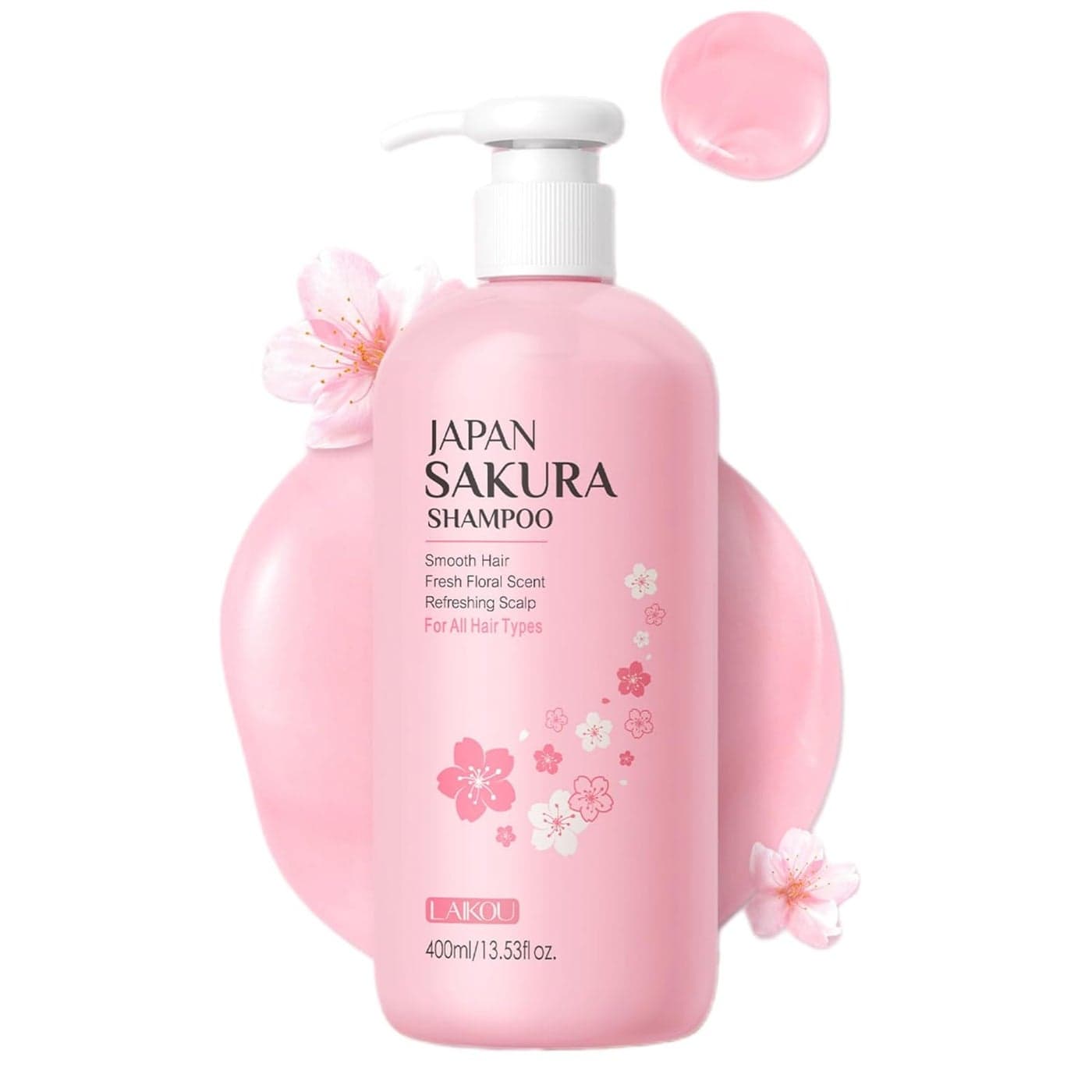 Sakura Shampoo 14oz Clarifying Hydrating and Thickening Hair Care Repairs Shine Strengthens Volumizing Japanese Cherry Blossoms Vegan Shampoo for Dry Damaged Hair Care Scalp Exfoliation Pink
