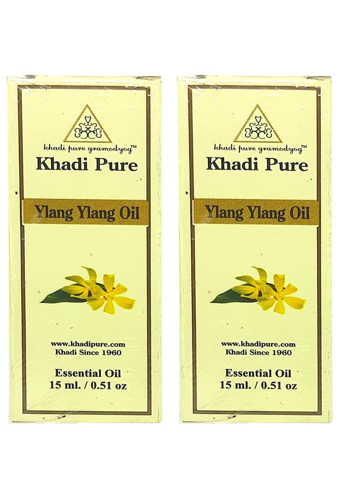 Khadi Pure Herbal Ylang Ylang Essential Oil, 15 ml (Pack of 2)