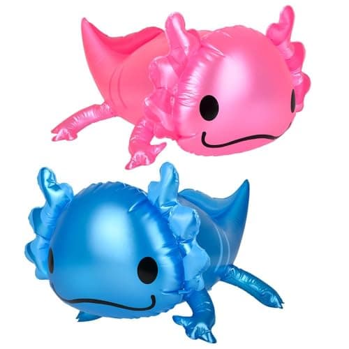 Axolotl Inflate Set of 2 24 inch Laying Down Style Inflatable Pool Toys Birthday Party Decorations