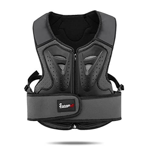 StarknightMT Kids Motorcycle Chest Protector Dirt Bike Youth Riding Spine Back Armor Protection for Motocross Cycling Skateboard,Skiing,Skating,Off-Road(Black)