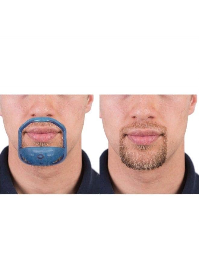 5 Sizes Set of French Beard or Goatee Shaving Template I Beard Trimming Tool I Guide to Shave Goatee I Reduce Shaving Time I Perfect Symmetric Beard Every Time I Shave Perfect Beard at Home (Blue)