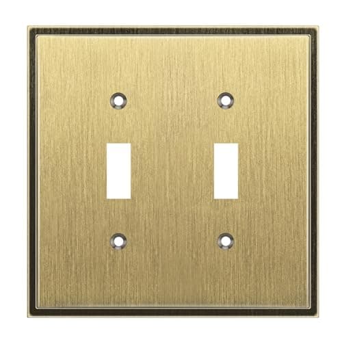 Henne Bery Soft Modern Decorative Wall Plate Switch Plate Outlet Cover (Double Toggle, Antique Brass)
