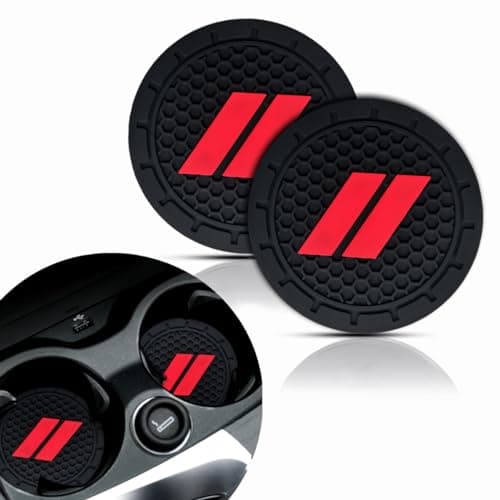 2Pcs Car Cup Holder Coaster for Challenger Dakota Charger SRT Avenger Durango Accessories Anti Slip Cup Holder Insert Coaster Red
