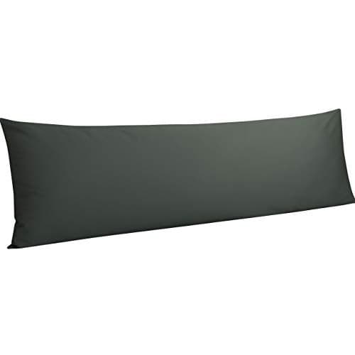 NTBAY Egyptian Cotton Body Pillowcase 500 Thread Count Cotton Body Pillow Cover Soft and Breathable Envelope Closure Body Pillowcase for Adults 20x54 Inches Charcoal Grey