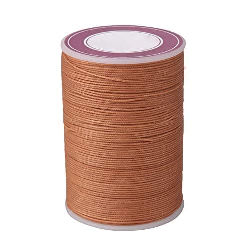 CNBTR 0.5mm 120m Polyester Waxed Line Leather Craft Sewing Wax Thread Cord for Braided Bracelets DIY Accessories or Leather Sewing(Light Brown)