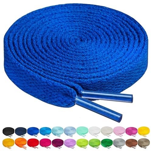 Birch Shoelaces in 27 Colors Flat 5/16" Shoe Laces in 4 Different Lengths (29.5" (75cm), Blue)