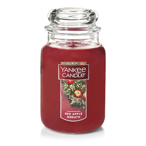 Yankee Candle Apple Wreath Scented Classic 22oz Large Jar Single Wick Candle Over 110 Hours of Burn Time | Holiday Gifts for All
