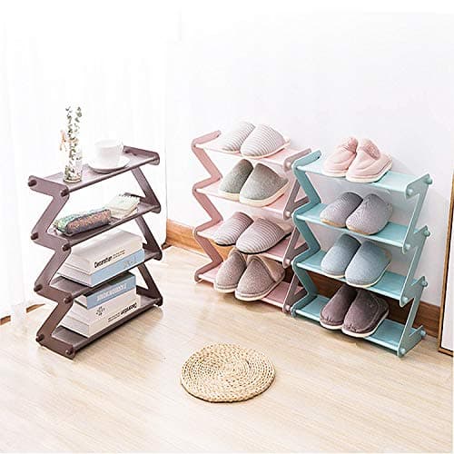 shopper 52.com 4 Layer Z Type Lightweight Sleek Space Saving Shoe Organizer Rack for Home and Office(Plastic, Multicolour)