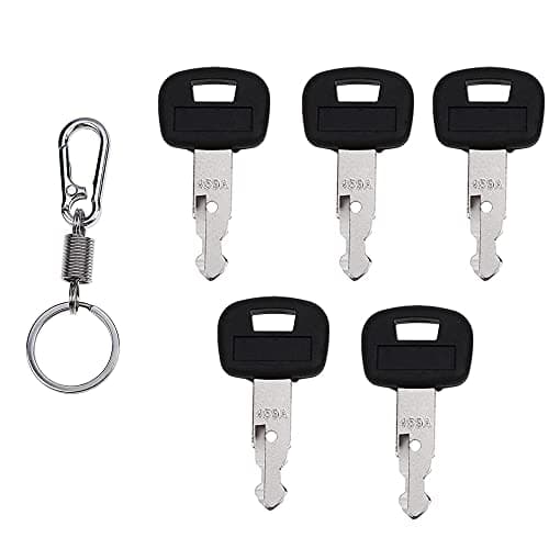 YESHINDA 5pcs 459A Ignition Keys with Key Chain for Kubota Mini Excavator Backhoe Skid Steer Track Loader U17 U25S KX161-3 KX41-3 Replace RC461-53930