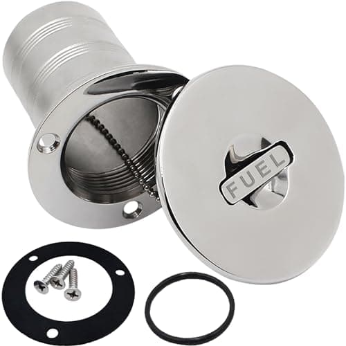 SHENGHUISS Boat Deck Fuel Fill/Filler 1-1/2 Inch(38mm) with Keyless B Cap 316 Stainless Steel Boat Deck Hardware for Boat, Yacht, Caravan