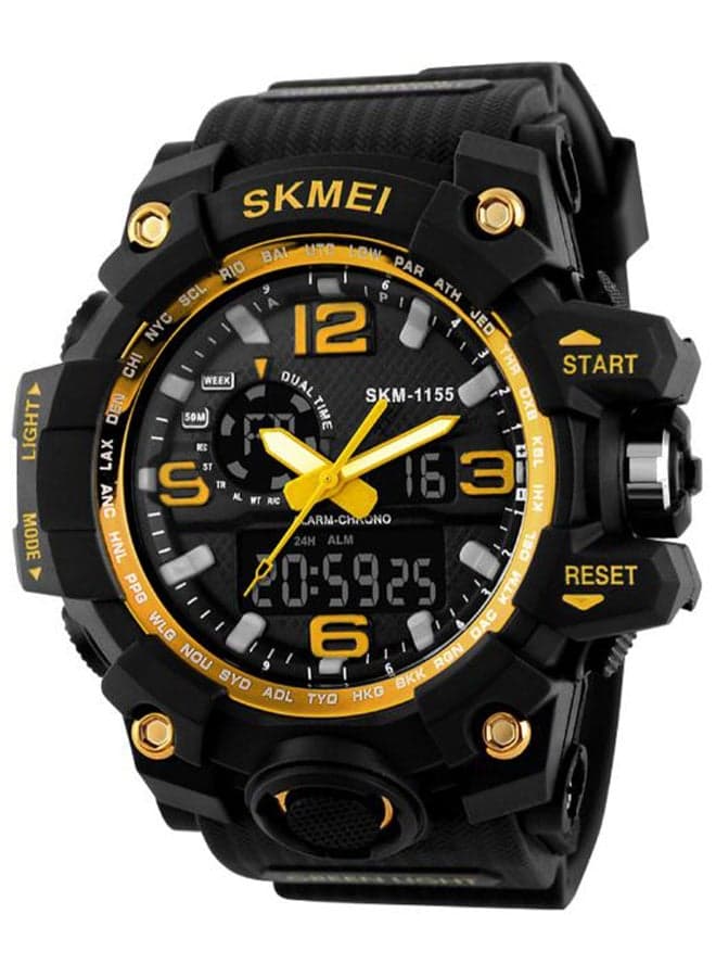 Men's Sport Analog Digital Wrist Watch 1155 - 55 mm -Black
