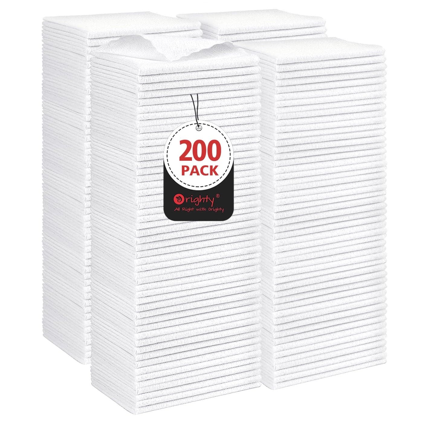 Orighty Cleaning Cloths Bulk 200 Pack Shop Rags Reusable MultiPurpose Shop Towels for Cars Microfiber Cleaning Rags for Automotive Mechanic Kitchen Lint Free Towels 115 x 115 White