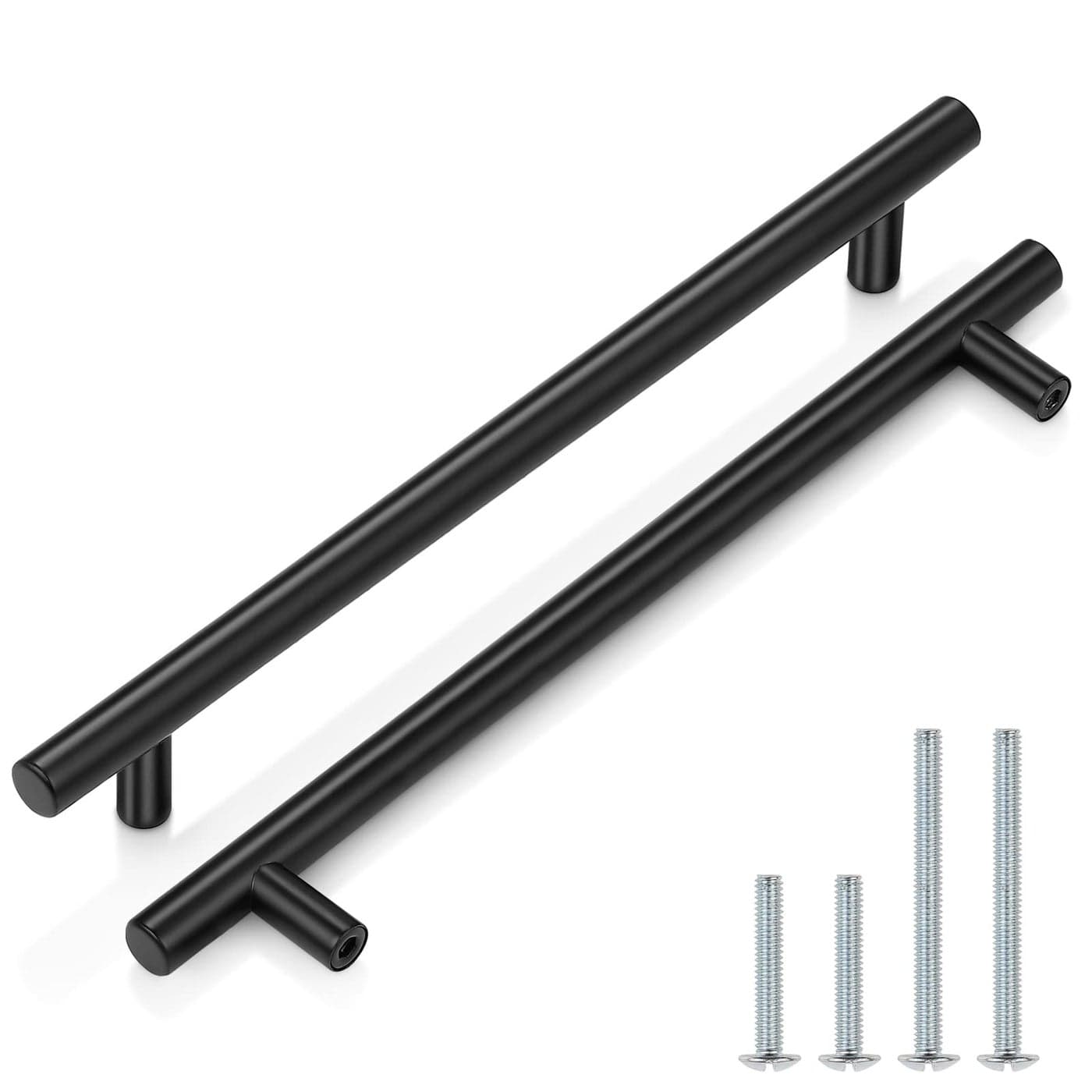 Probrico (12 Pack 10" Center to Center Modern Cabinet Handles Black Cupboard Pull Kitchen Cabinet T Bar Handle Dresser Pulls