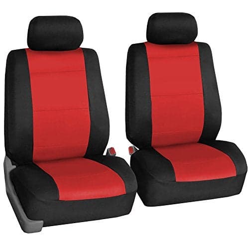 FH Group Waterproof Neoprene Car Seat Covers Front Set – Universal Fit Front Seat Covers with Storage Pockets, Airbag Compatible Automotive Seat Covers for Cars, SUVs & Vans, Red