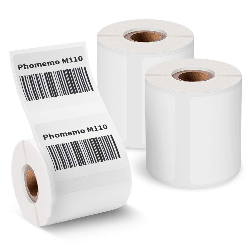 Phomemo M110 Label Printer Paper, 1.57"x1.18"(40x30mm) 690 Labels, Multi-Purpose Square Self-Adhesive Label for Phomemo M110 M110S M120 M200 M150 M250 M260 M108 M100 Label Printer, Black on White
