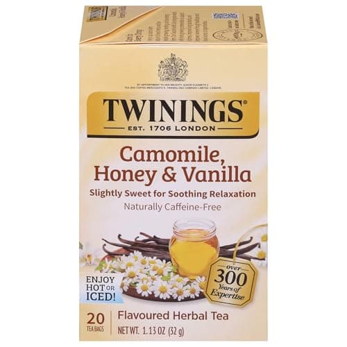 Twinings Camomile Honey Vanilla Herbal Tea individually Wrapped Bags 20 Count Pack of 1 Naturally CaffeineFree Enjoy Hot or Iced 20 Teabags