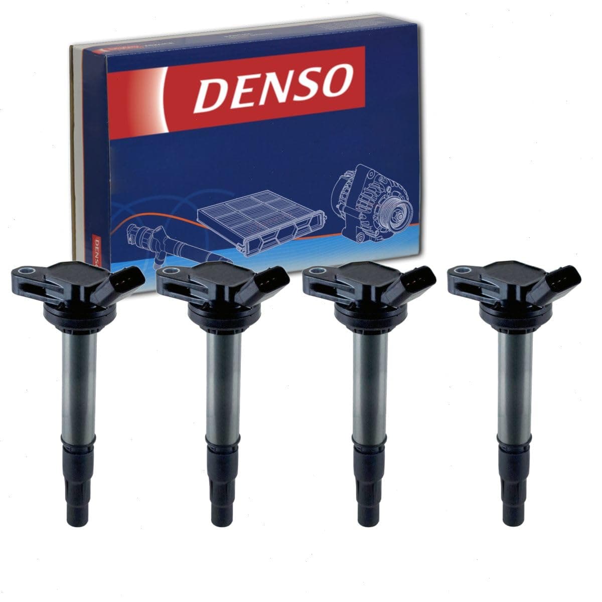 4 pc DENSO Direct Ignition Coils compatible with Toyota Corolla 18L L4 20092019