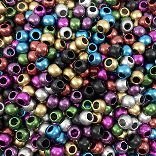 400 Acrylic Large Hole Beads for Crafts 8mm x 10mm Acrylic Barrel Beads with 4.8mm Large Hole, Matte Multicolor Assortment