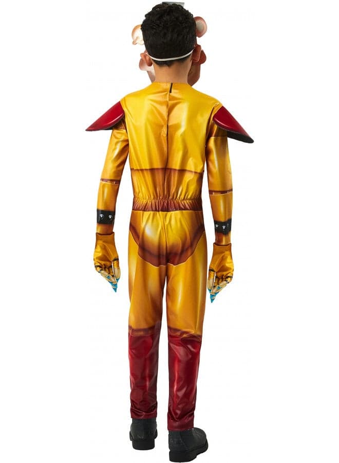 Rubies Five Nights at Freddy's Glamrock Freddy Kid's Costume for a Halloween horror-themed haunted video game look, Large
