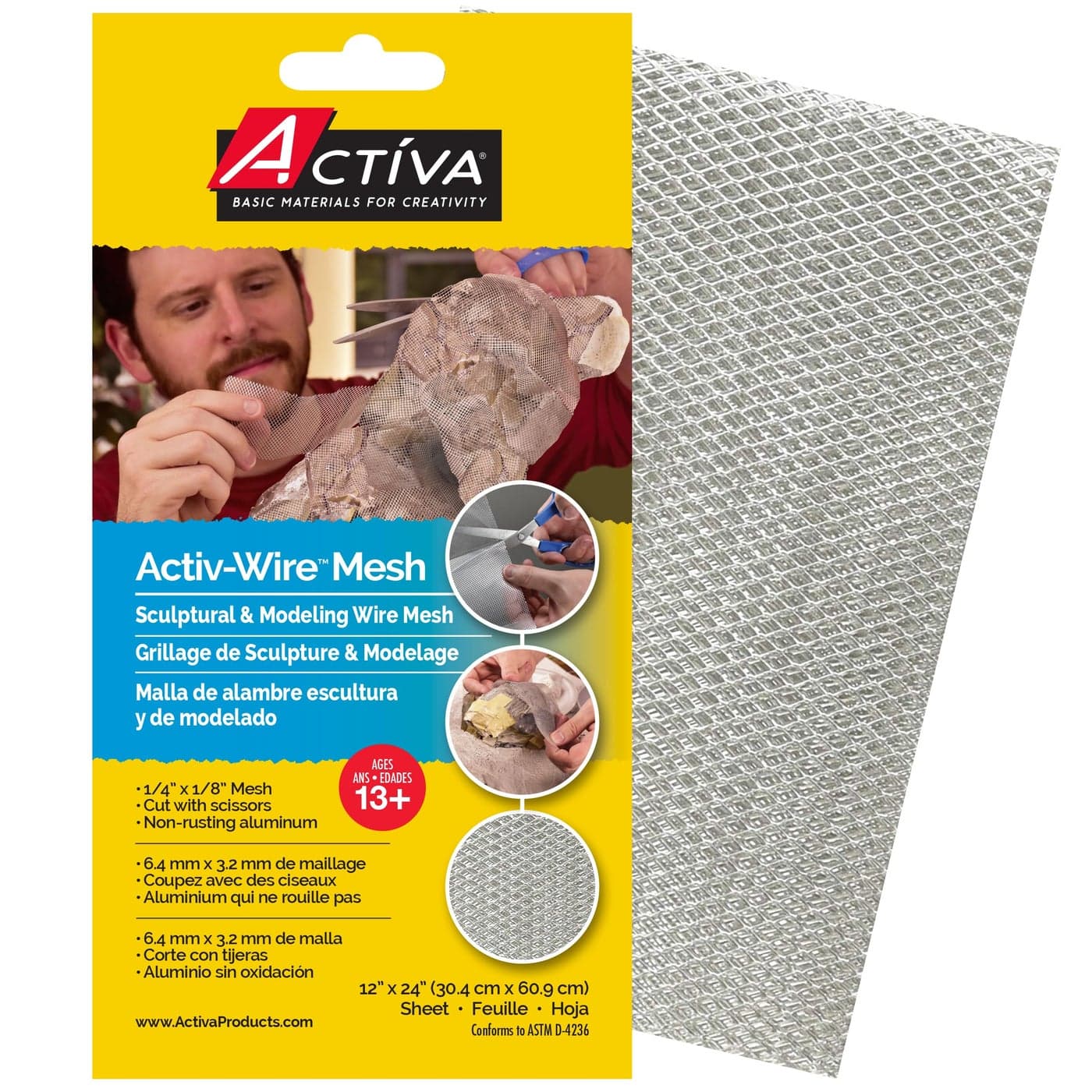 Activa ActivWire Large Weave Mesh Sheet 12in x 24in OvenSafe Perfect for Sculptural Support Arts Crafts