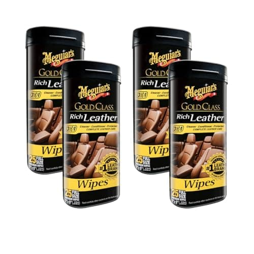 MEGUIARS G10900 Gold Class Rich Leather 25 Wipes Sold as 4 Pack