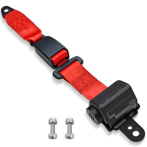 Orle Oko Retractable Golf Cart Seat Belts, Compatible with EZGO, Yamaha, Club Car DS Precedent Most Golf Cart(1 Set), for Golf Cart Frond and Rear Seats, Red