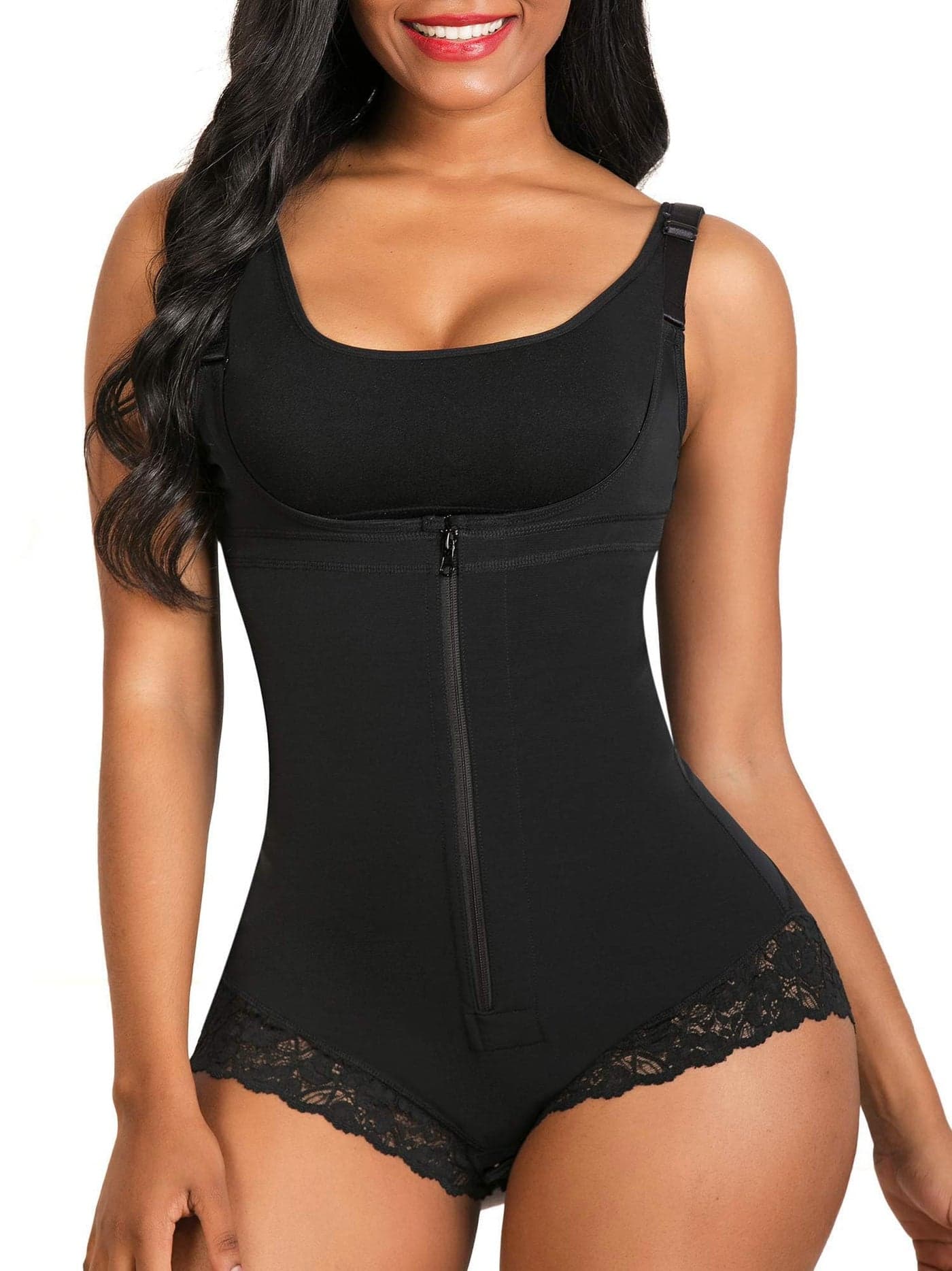 SHAPERX Women's Fajas Colombianas Shapewear Postpartum Tummy Control Body Shaper Butt Lifter Bodysuit,SZ7200-Black-New-4XL