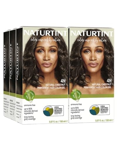 Naturtint 4N Natural Chestnut Permanent Hair Color Pack of 6 Ammonia Free Vegan Cruelty Free up to 100 Gray Coverage Long Lasting Results Packaging may vary
