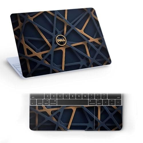 Inkykart Pattern D13 Top+Wrist Pad Vinyl Laptop Skin/Sticker/Cover for 15 to 15.6 Inches Laptops Laminated-Removable-HD Quality Compatible for Dell (15x10 Inches)